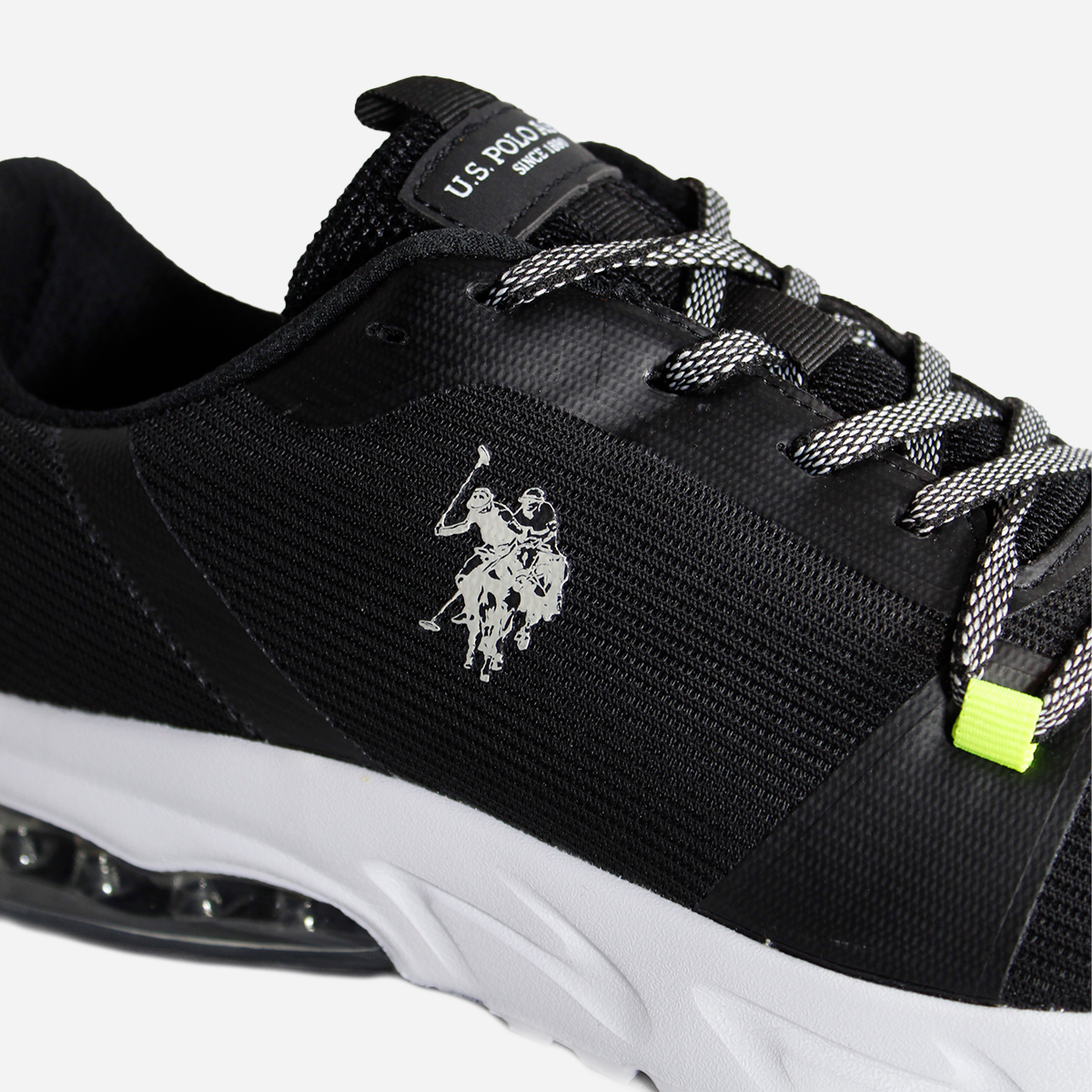 Zapato casua U.S: Polo ASSN l para hombre negro y blanco