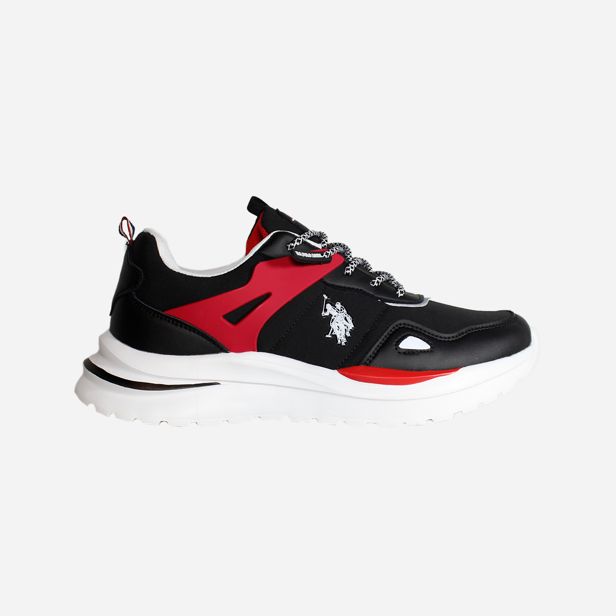 Tenis para hombre U.S: Polo ASSN negro y rojo