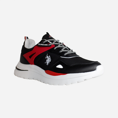 Tenis para hombre U.S: Polo ASSN negro y rojo