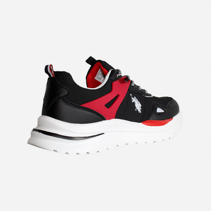 Tenis para hombre U.S: Polo ASSN negro y rojo