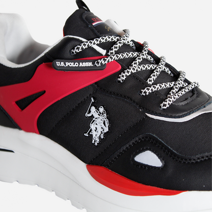 Tenis para hombre U.S: Polo ASSN negro y rojo