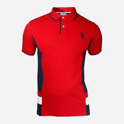 Polo para hombre U.S: Polo ASSN rojo y lineas