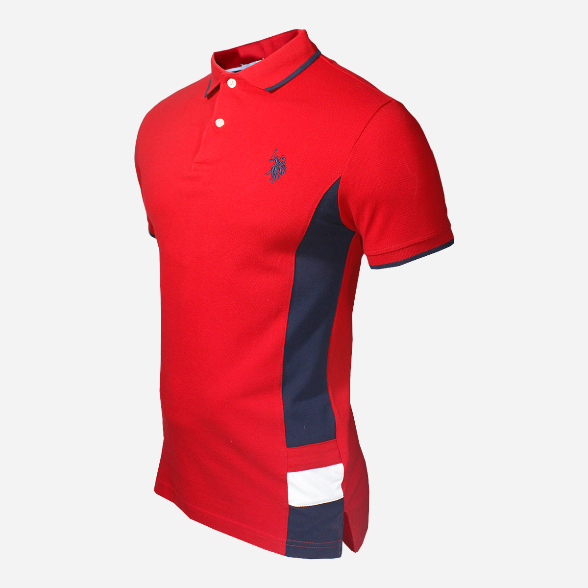 Polo para hombre U.S: Polo ASSN rojo y lineas