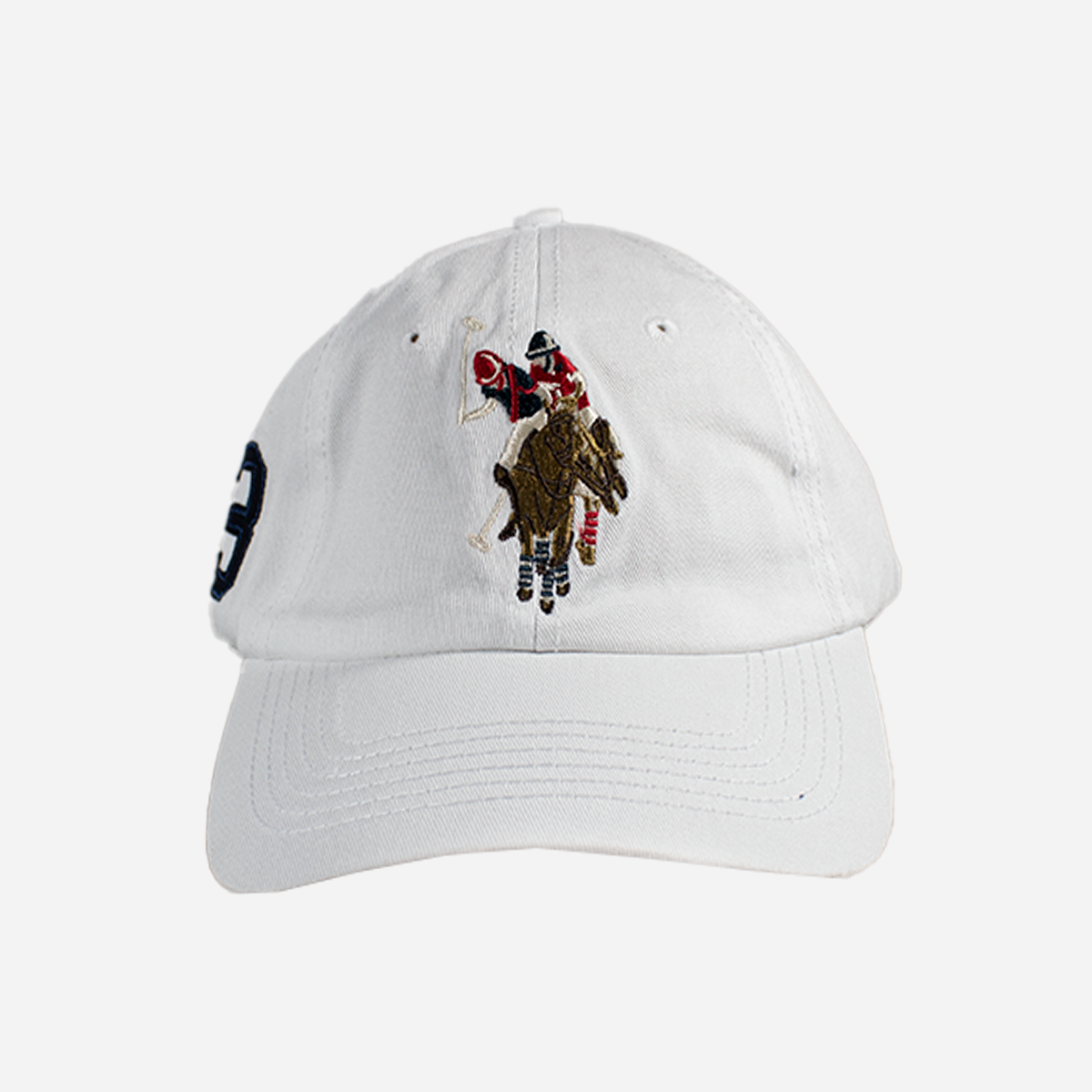 Gorra U.S: Polo ASSN blanca logo colores