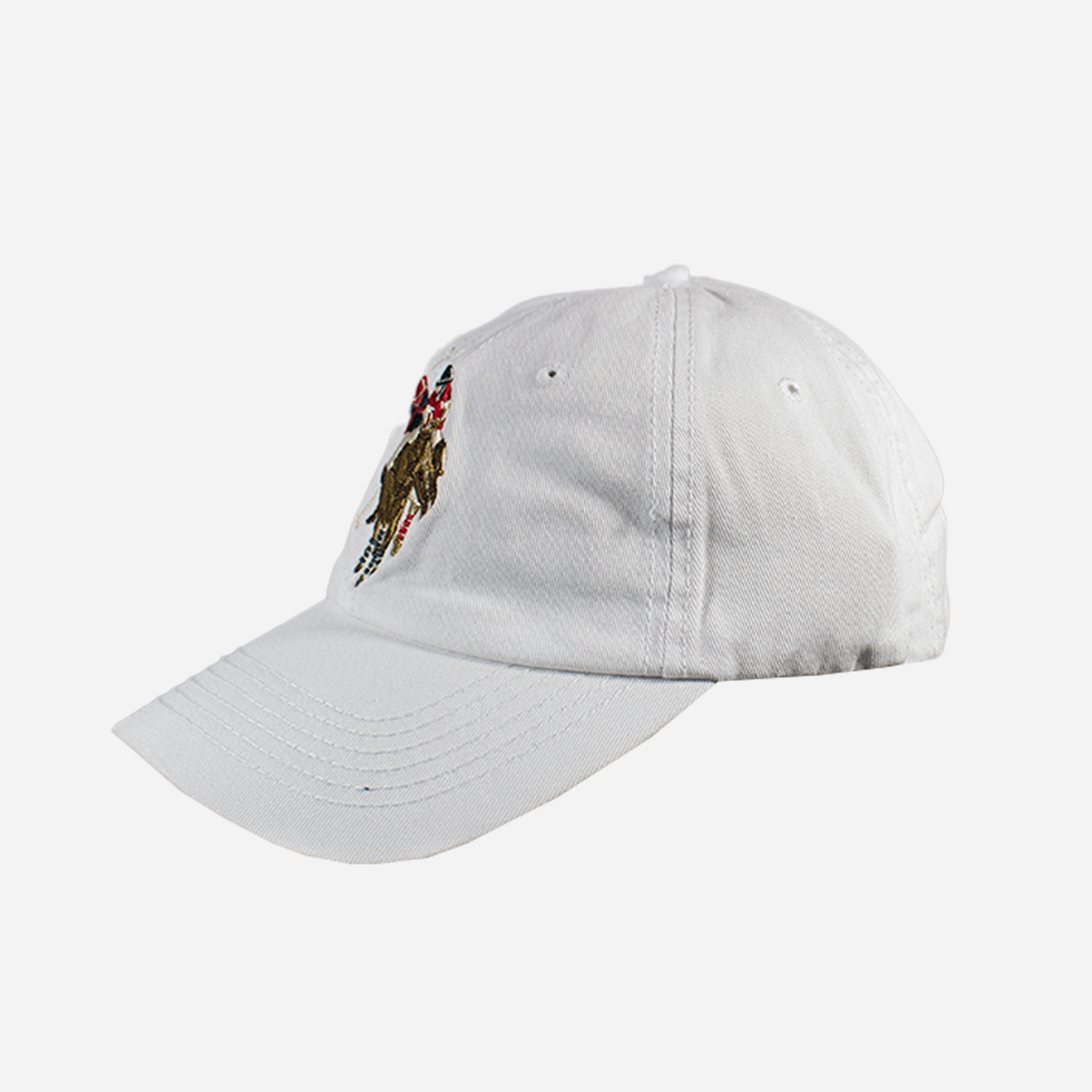 Gorra U.S: Polo ASSN blanca logo colores